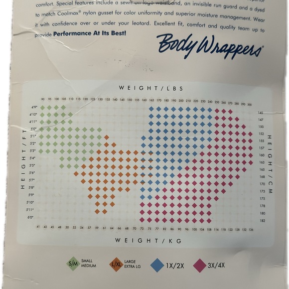 Body Wrappers Womens Supplex TotalSTRETCH Footless Tights - Picture 2 of 2